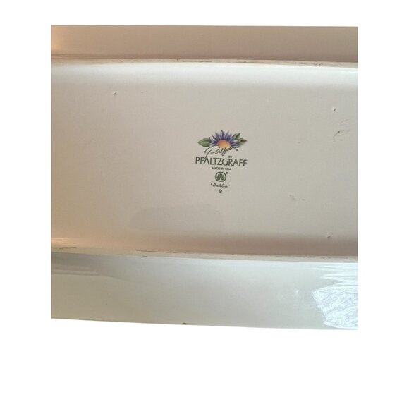 Pfaltzgraff Dahlia Collection Rectangular Ceramic Serving Tray 13"x6.5" Made USA - Picture 8 of 8